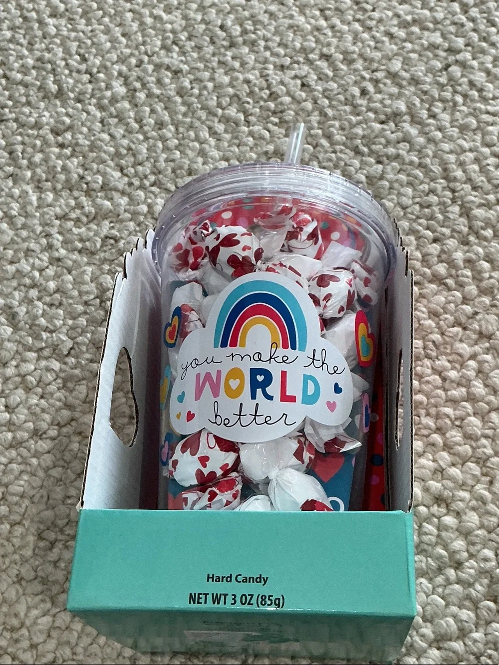 You Make the World Better Candy Tumbler - Turquoise Accent